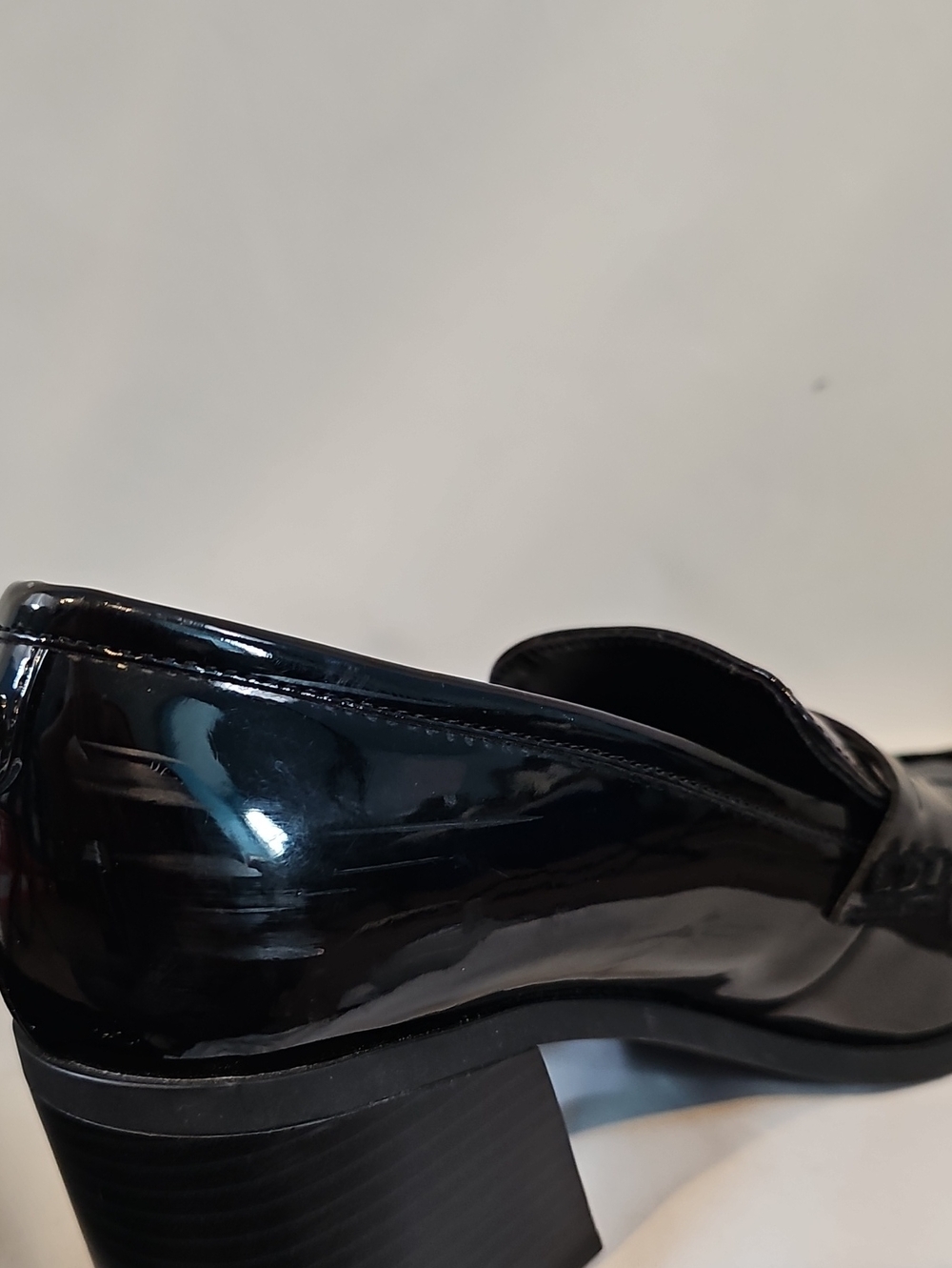 Marc Fisher Kchris Black Patent Block Heel Loafer Size 9.5 - Picture 11 of 12
